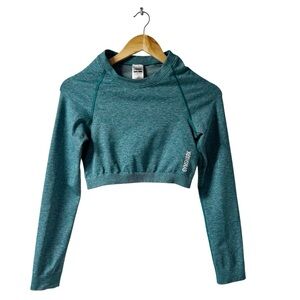 Gymshark Adapt Seamless Crop Top Sz M Emerald Green Workout